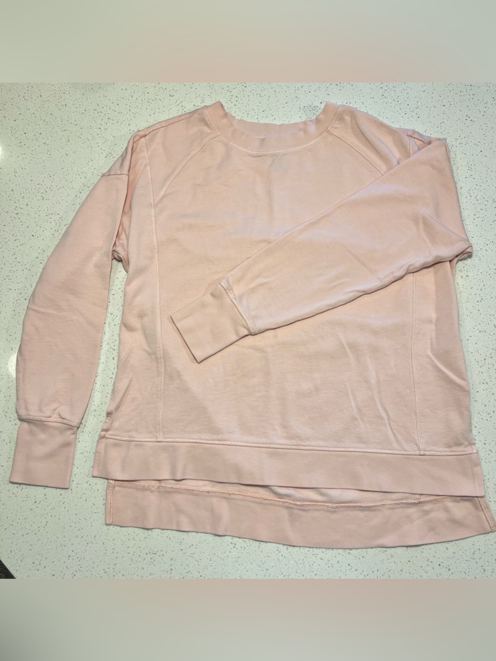 Sweaty Betty After Class Sweatshirt Small Pink Cotton Modal Thumbholes Split Hem
